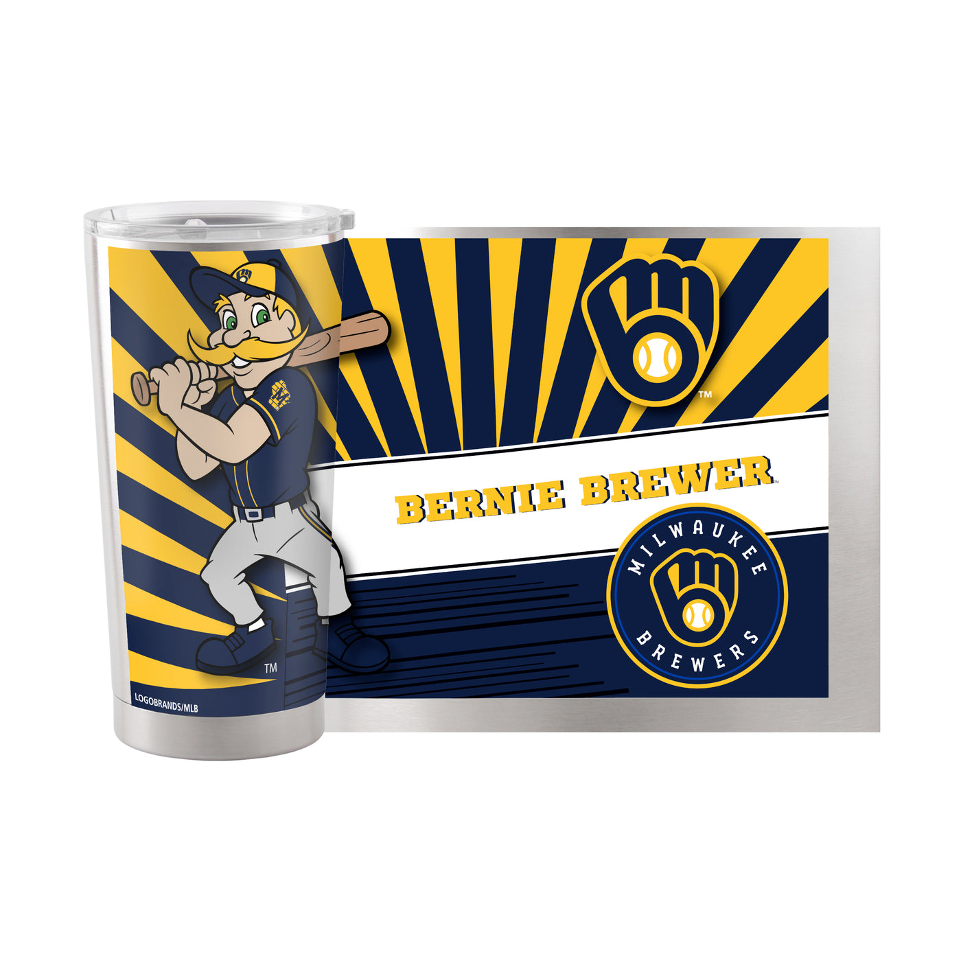 Milwaukee Brewers 20oz Mascot Stainless Steel Tumbler