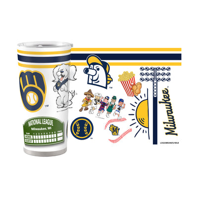 Milwaukee Brewers 20oz Native Stainless Steel Tumbler