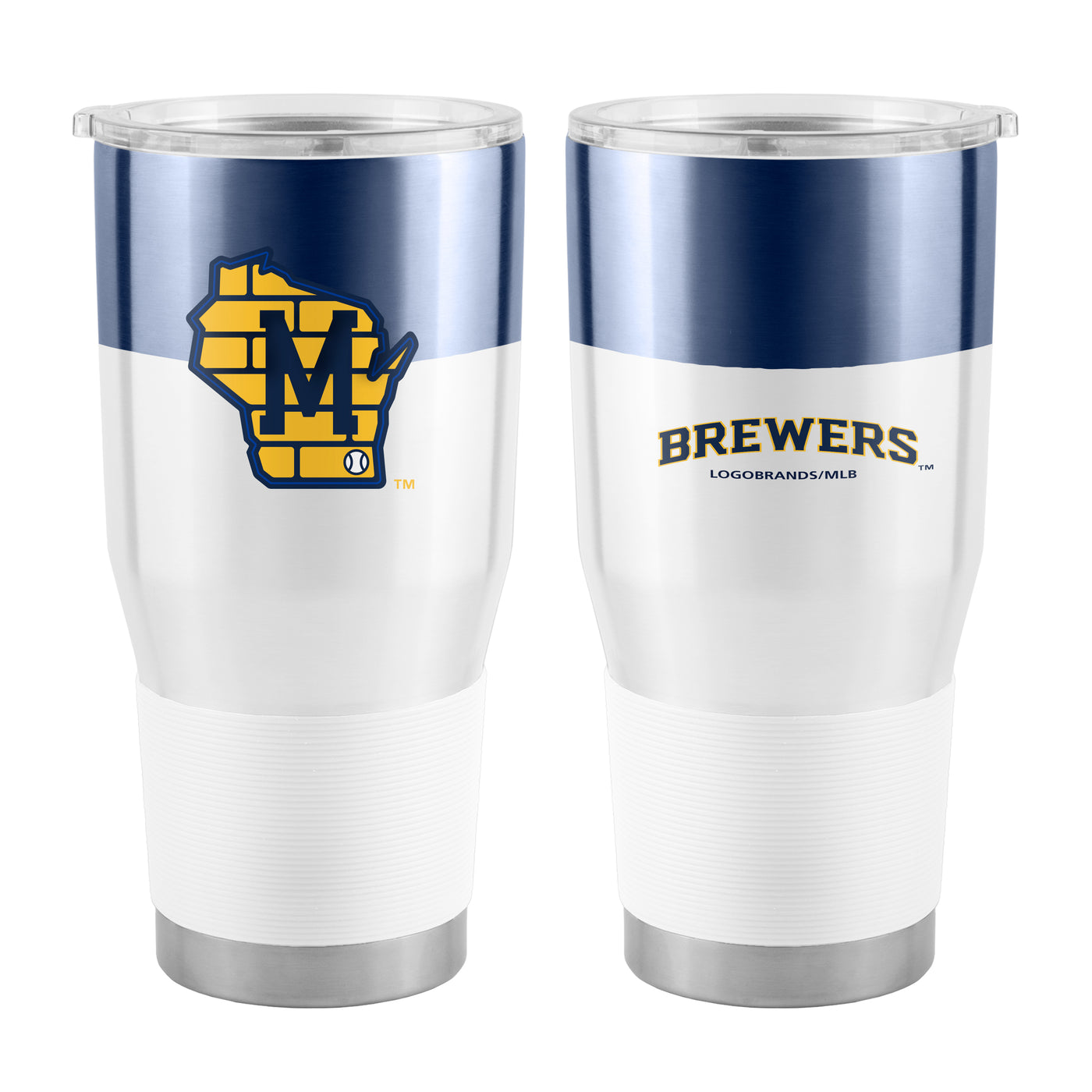 Milwaukee Brewers 30oz Colorblock Stainless Steel Tumbler