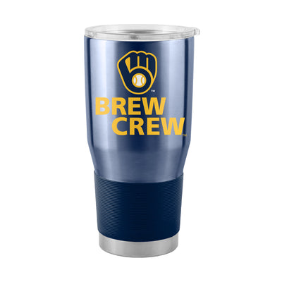 Milwaukee Brewers 30oz Slogan Stainless Steel Tumbler - Logo Brands
