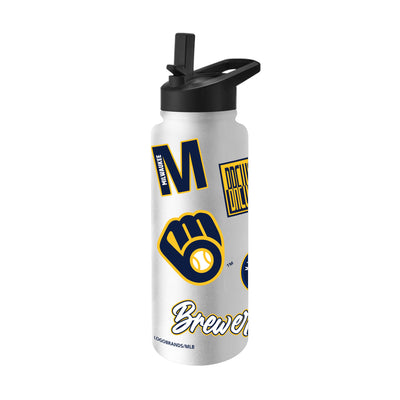 Milwaukee Brewers 34oz White Dreamweave Quencher Bottle