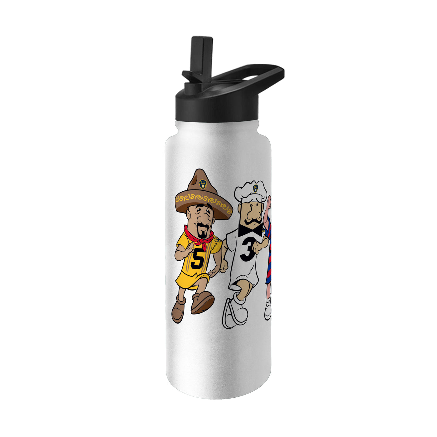 Milwaukee Brewers 34oz Racing Sausages Quencher Bottle | Logo Brands