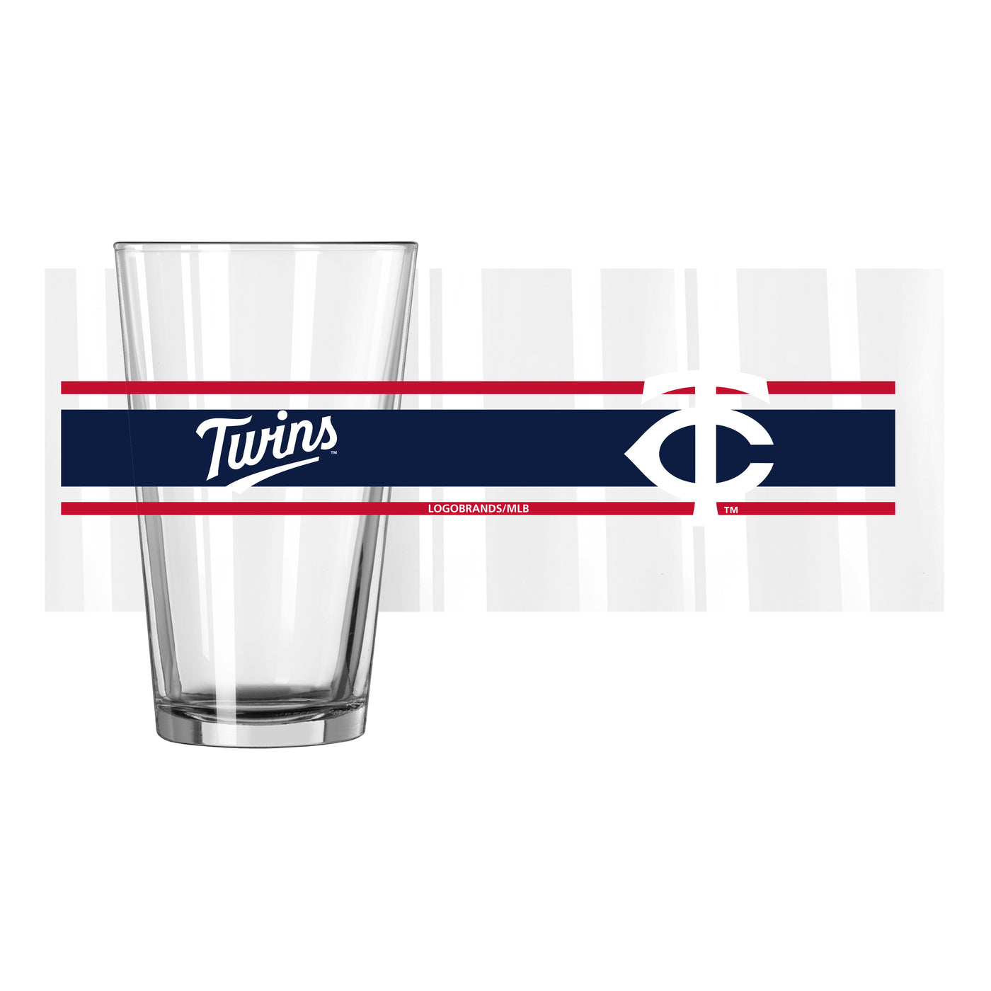 Minnesota Twins 16oz Stripe Pint Glass