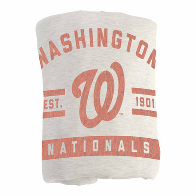 Washington Nationals Oatmeal Sweatshirt Blanket - Logo Brands