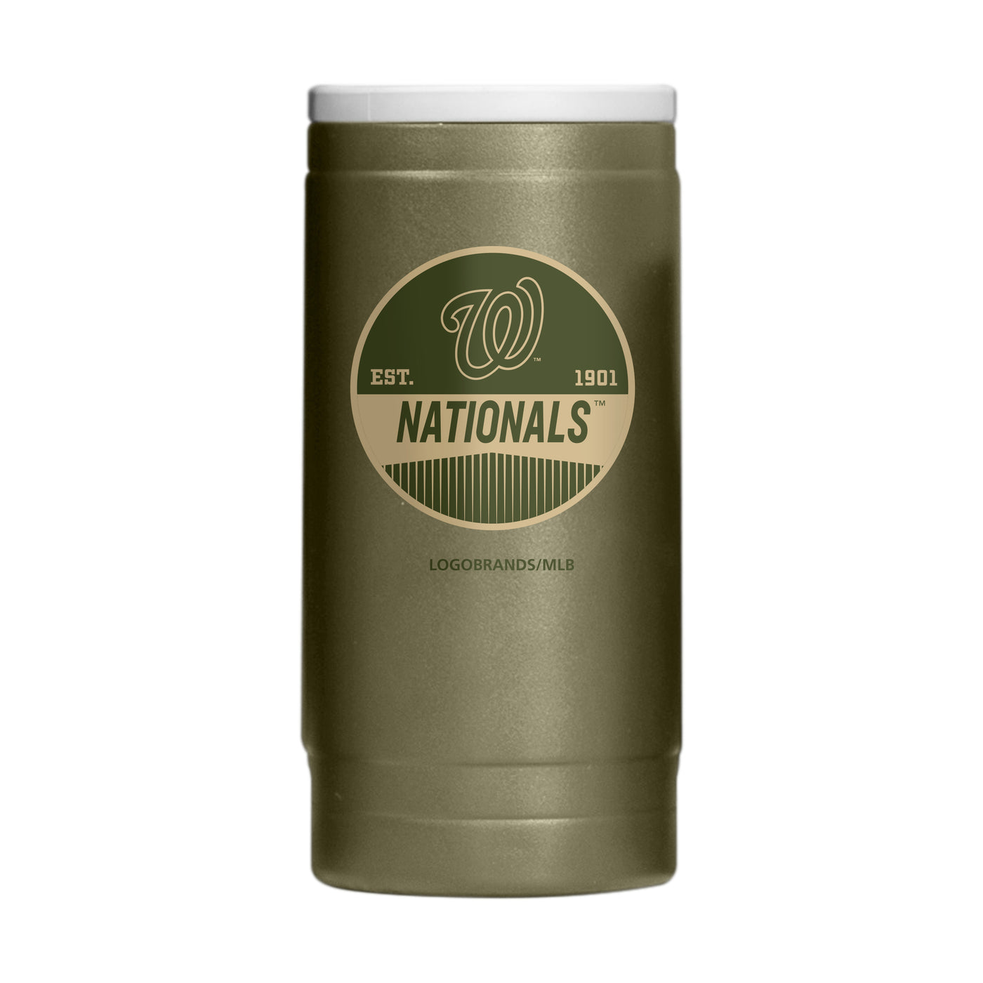 Washington Nationals Badge Powder Coat Slim Can Coolie