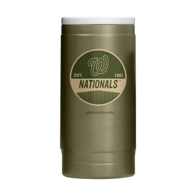 Washington Nationals Badge Powder Coat Slim Can Coolie