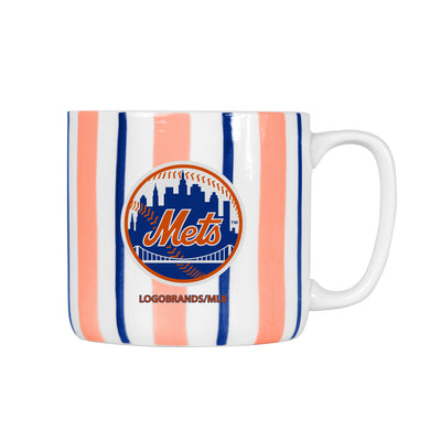 NY Mets 16oz Brushstroke Stripe Mug