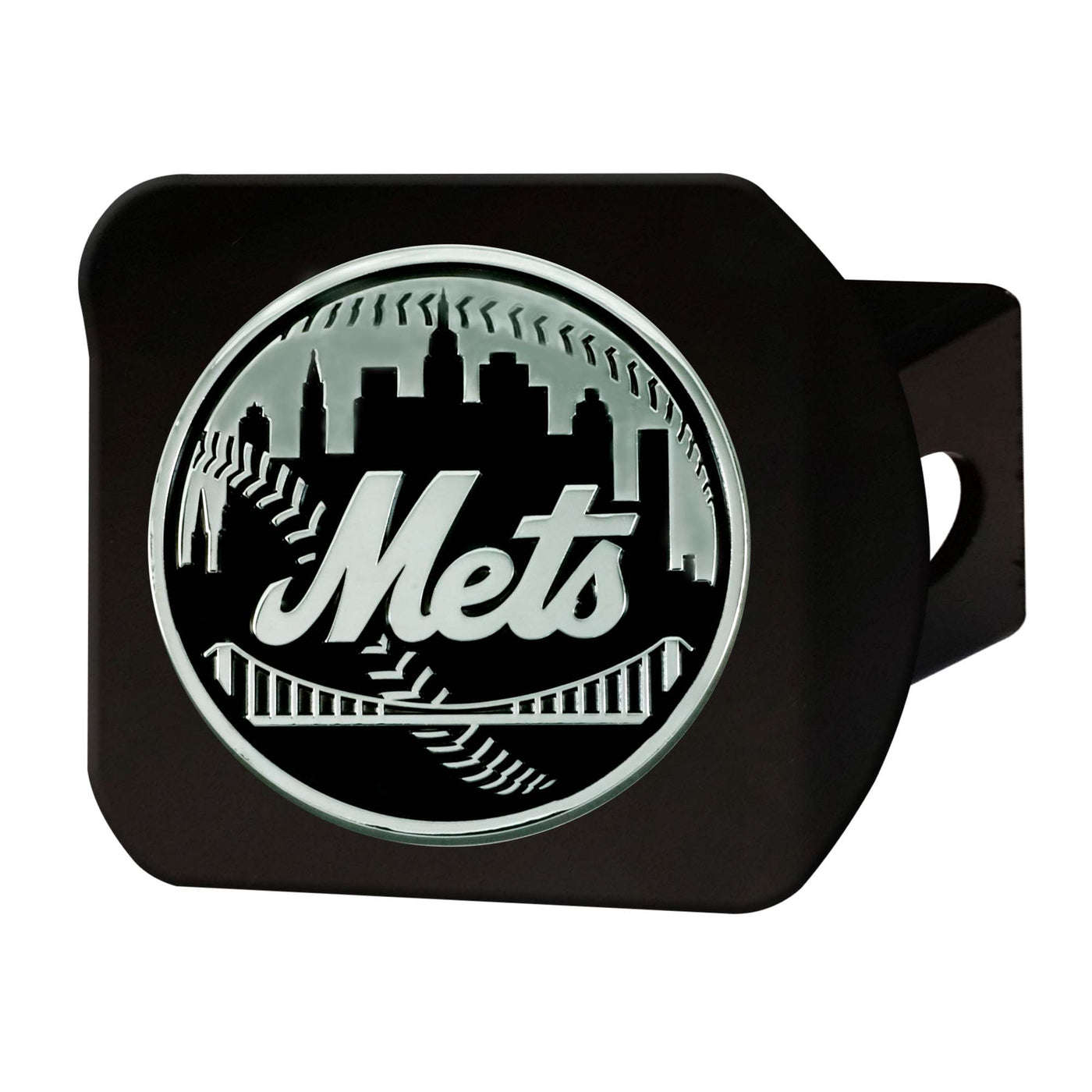 MLB - New York Mets Chrome on Black Hitch Cover
