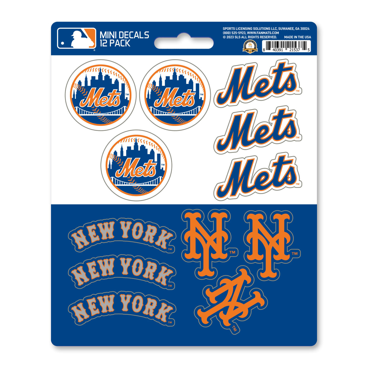 MLB - New York Mets Mini Decal 12-pk