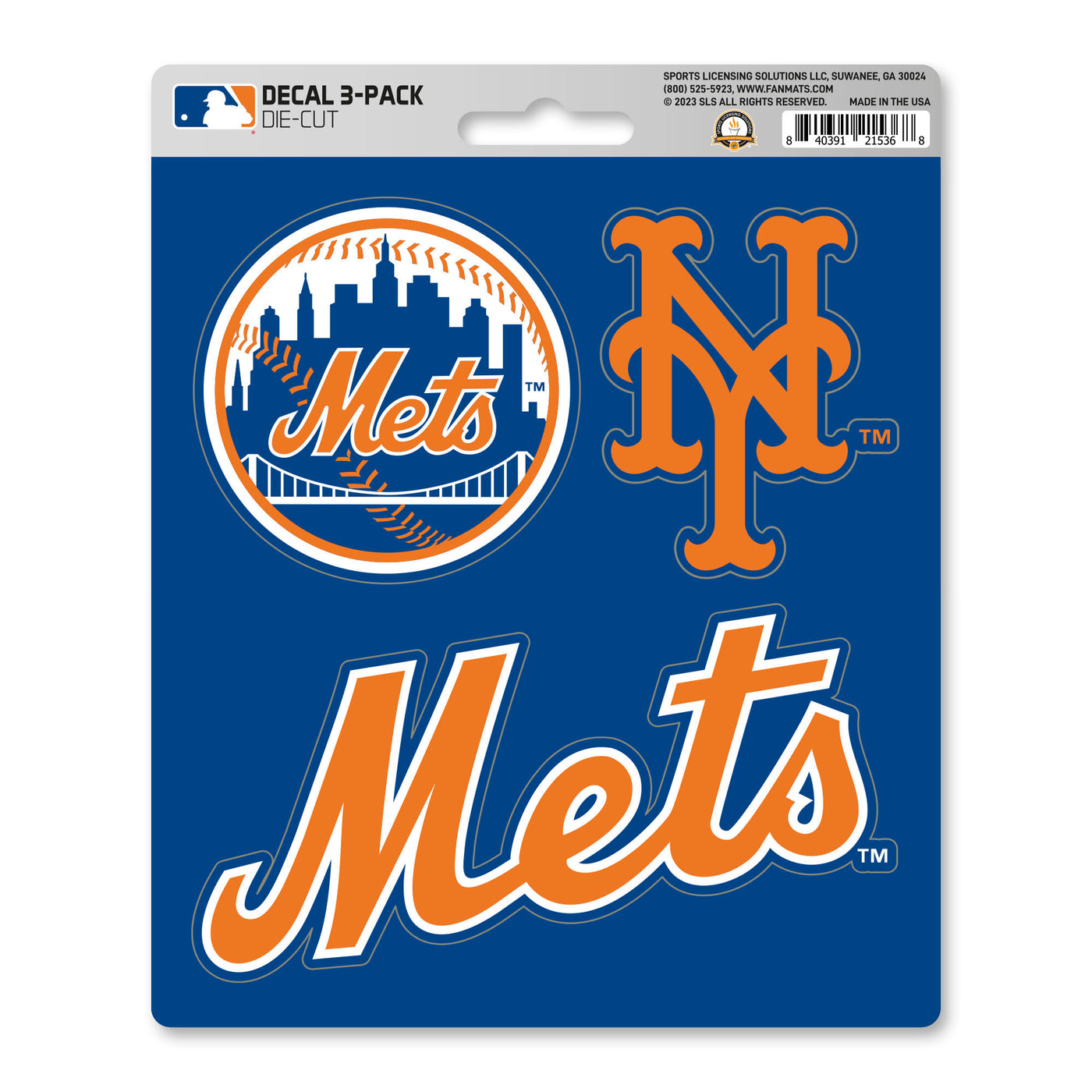 MLB - New York Mets Decal 3-pk
