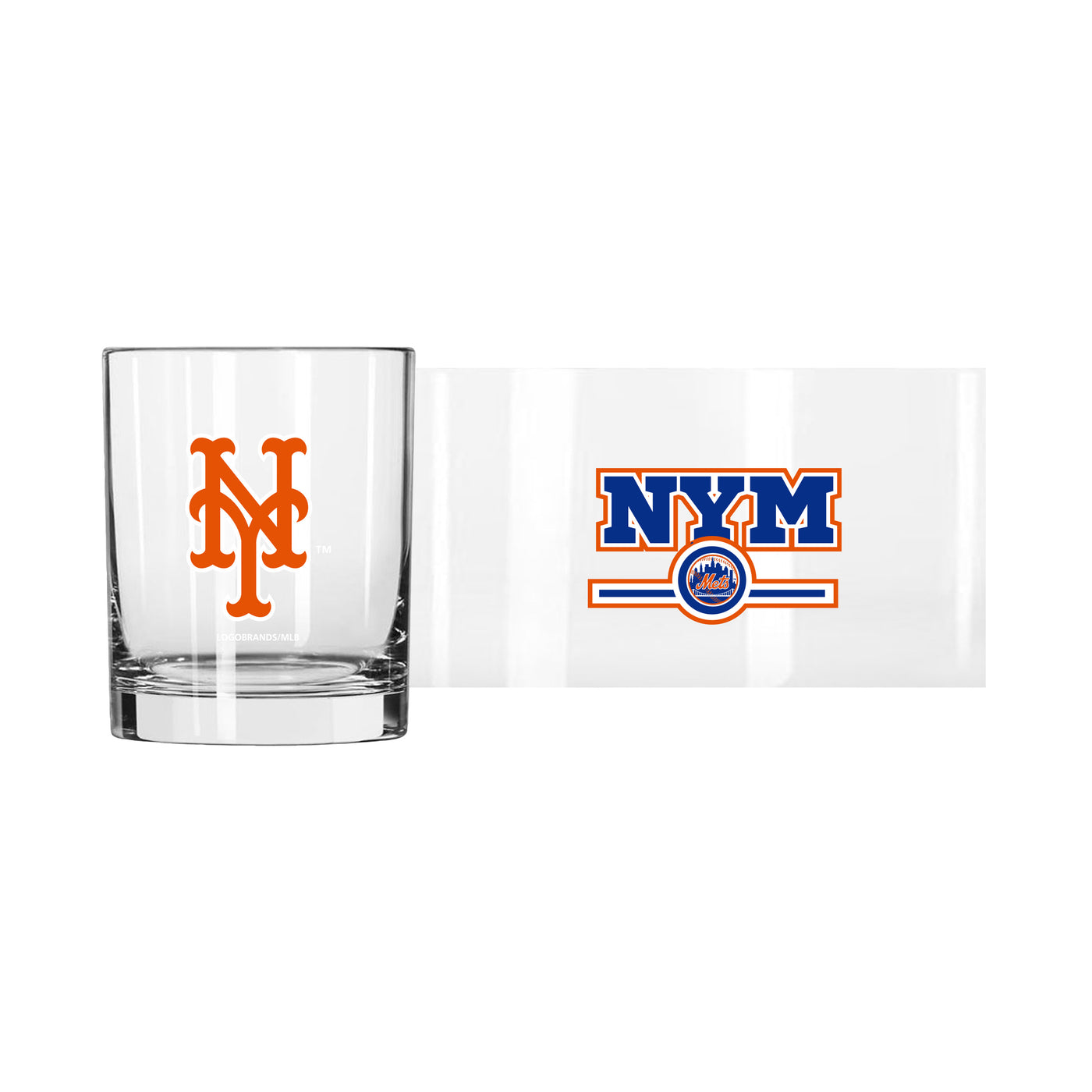 New York Mets 14oz Letterman Rocks Glass
