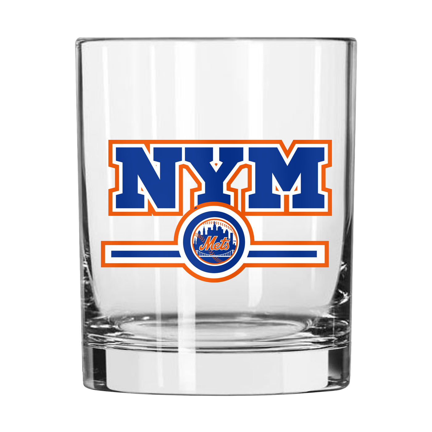 New York Mets 14oz Letterman Rocks Glass