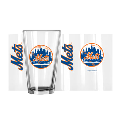 New York Mets 16oz Color Gameday Pint Glass - Logo Brands