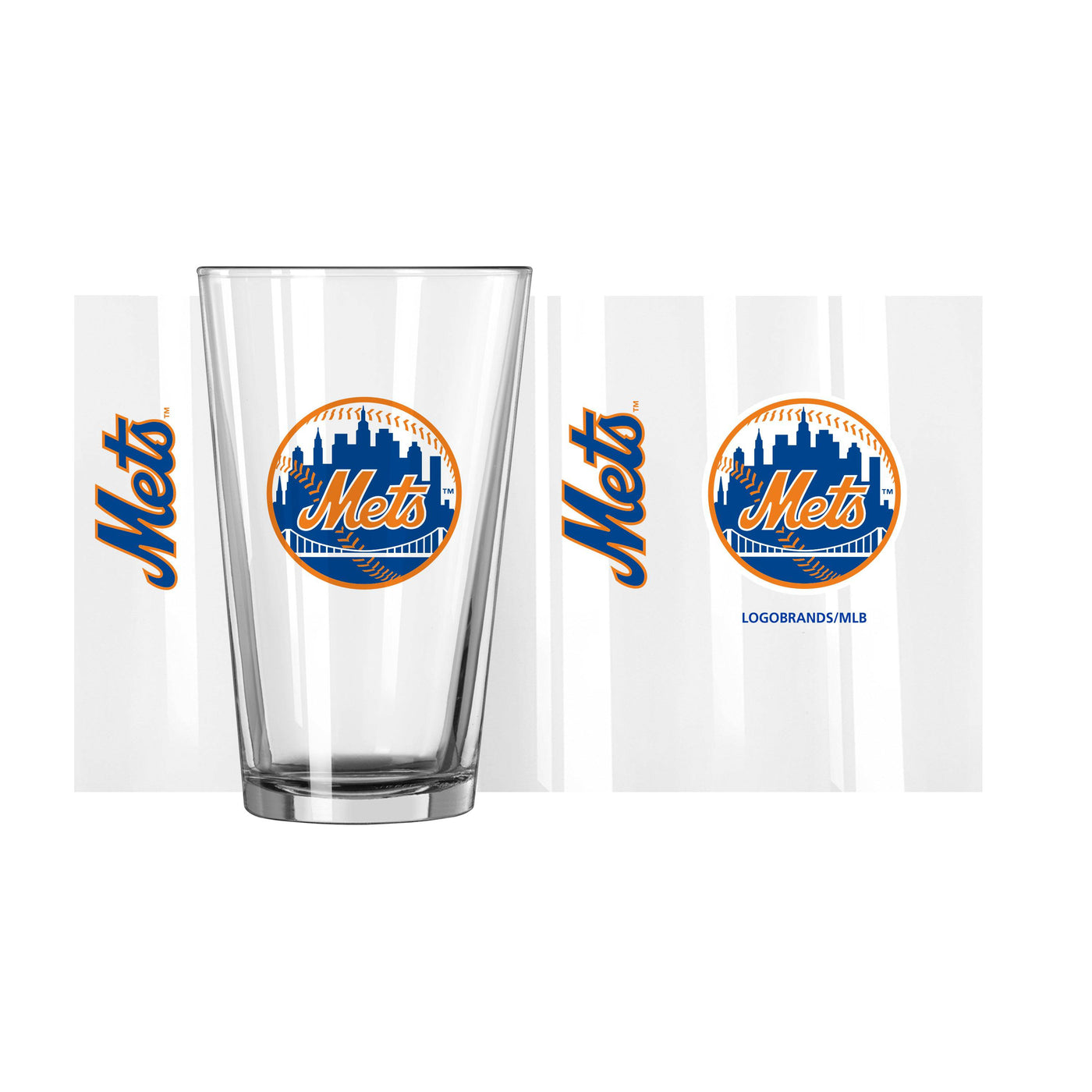 New York Mets 16oz Color Gameday Pint Glass - Logo Brands