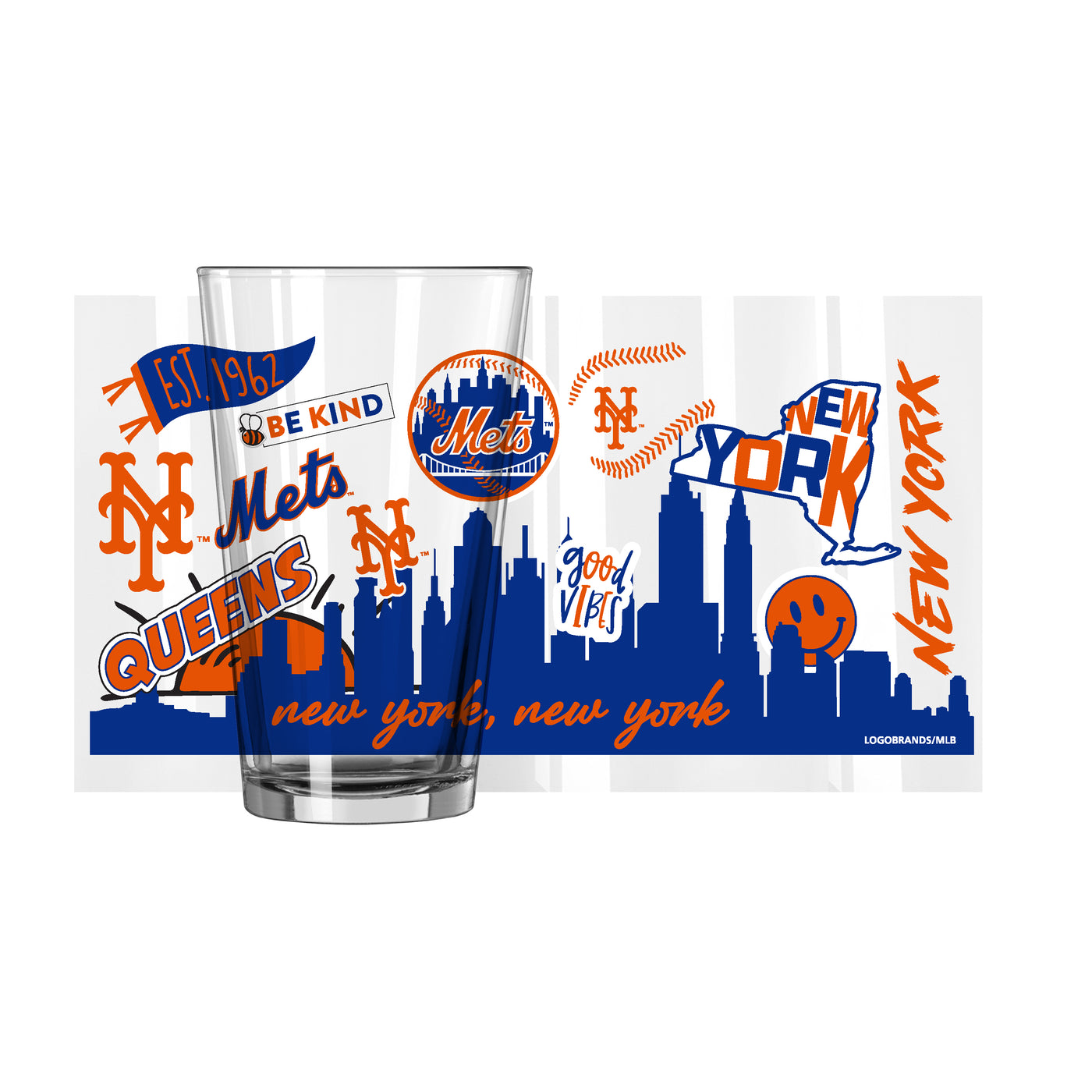 New York Mets 16oz Native Pint Glass