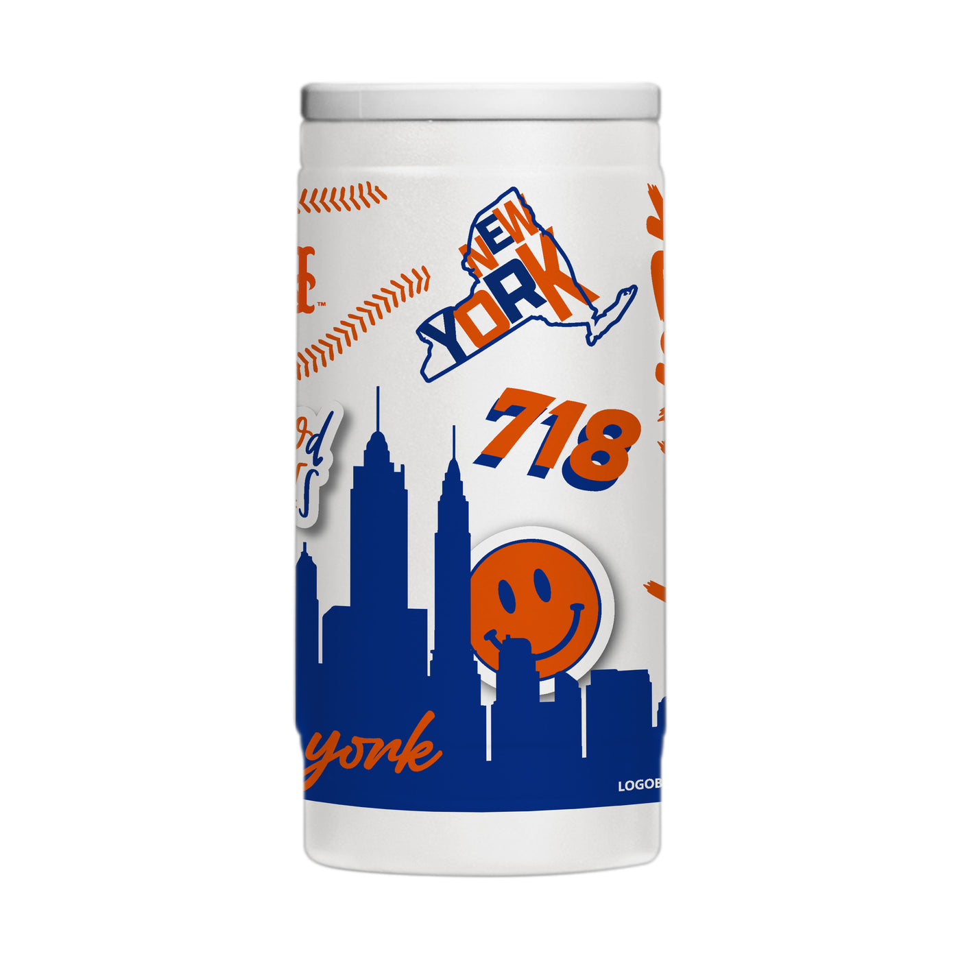 New York Mets 12oz Native Powder Coat Slim Can Coolie