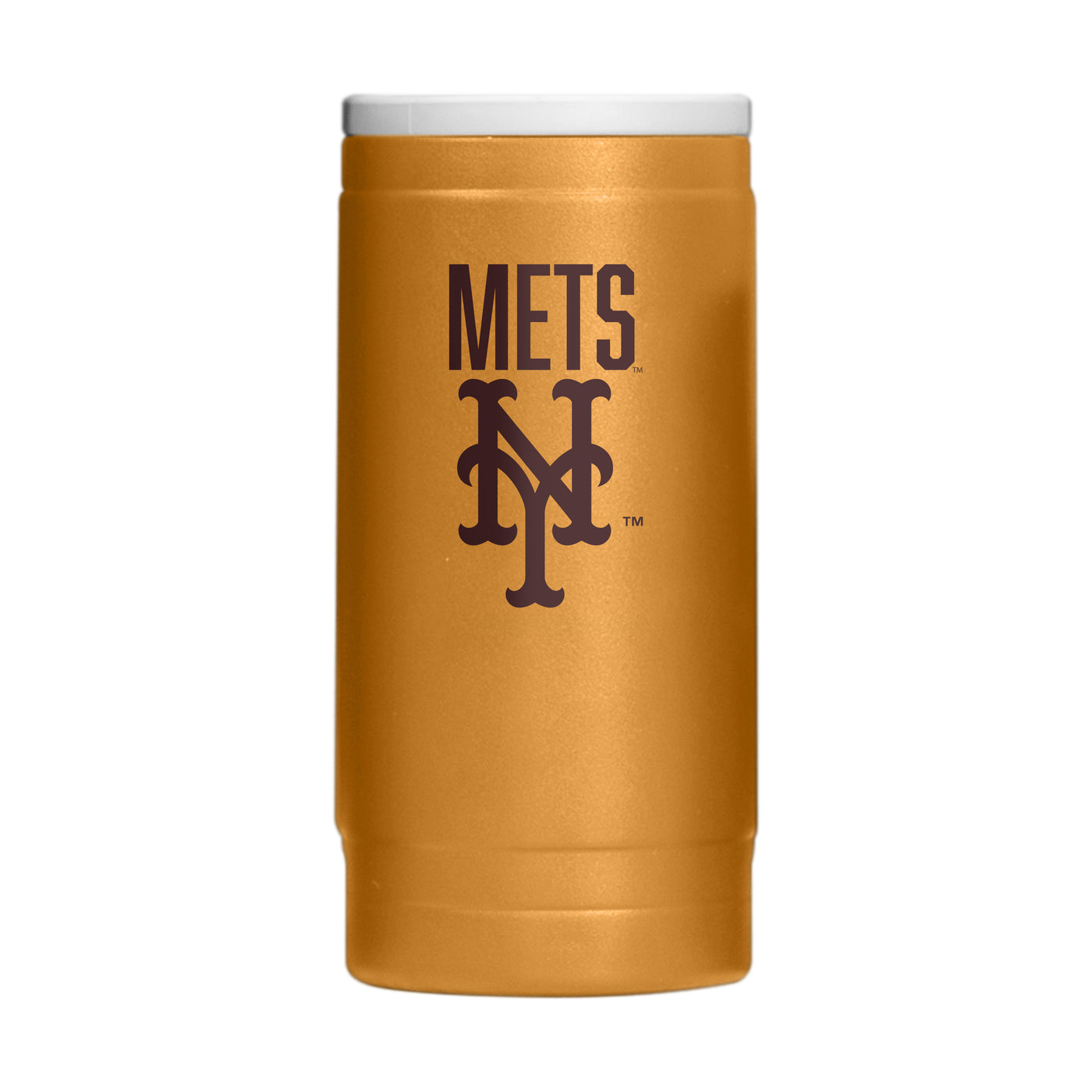 New York Mets Huddle Powder Coat Slim Can Coolie