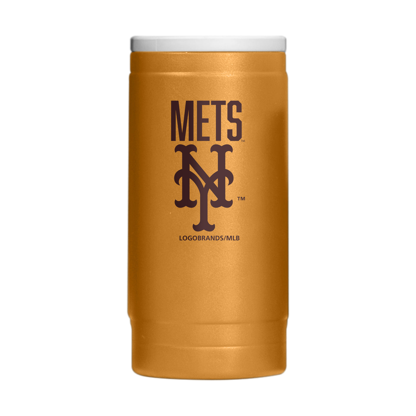 New York Mets Huddle Powder Coat Slim Can Coolie