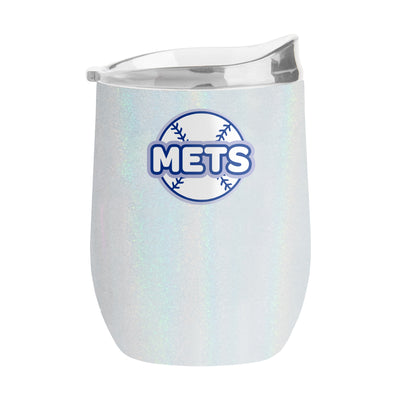 New York Mets 16oz Bubble Iridescent Curved Tumbler - Logo Brands