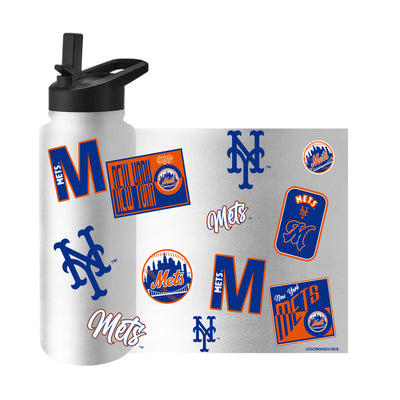 NY Mets White 34oz Dream Weave Quencher Bottle