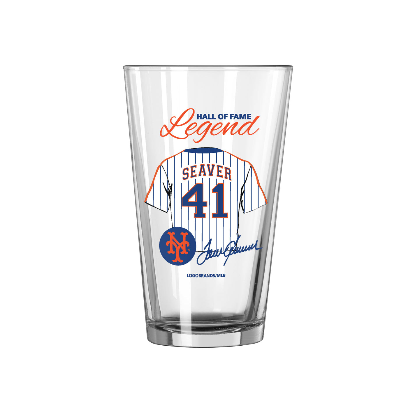 NY Mets HOF Tom Seaver 16oz Pint Glass