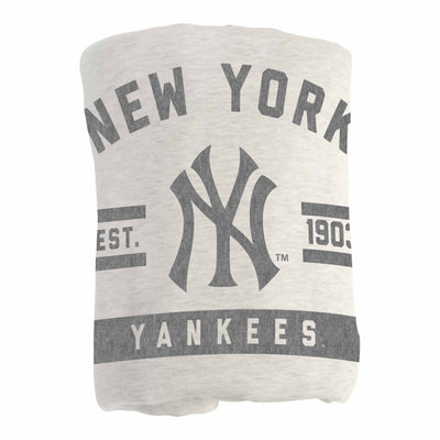 New York Yankees Oatmeal Sweatshirt Blanket - Logo Brands