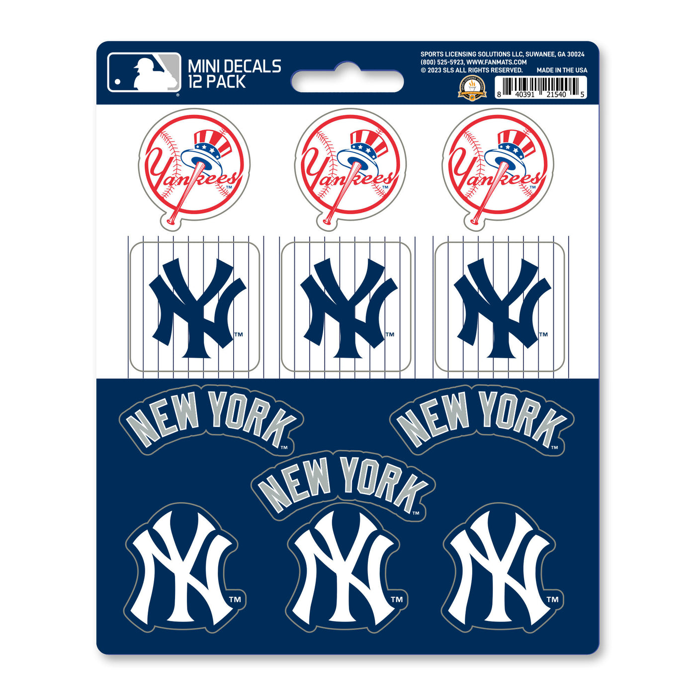 MLB - New York Yankees Mini Decal 12-pk