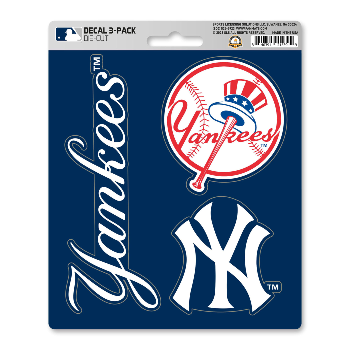 MLB - New York Yankees Decal 3-pk