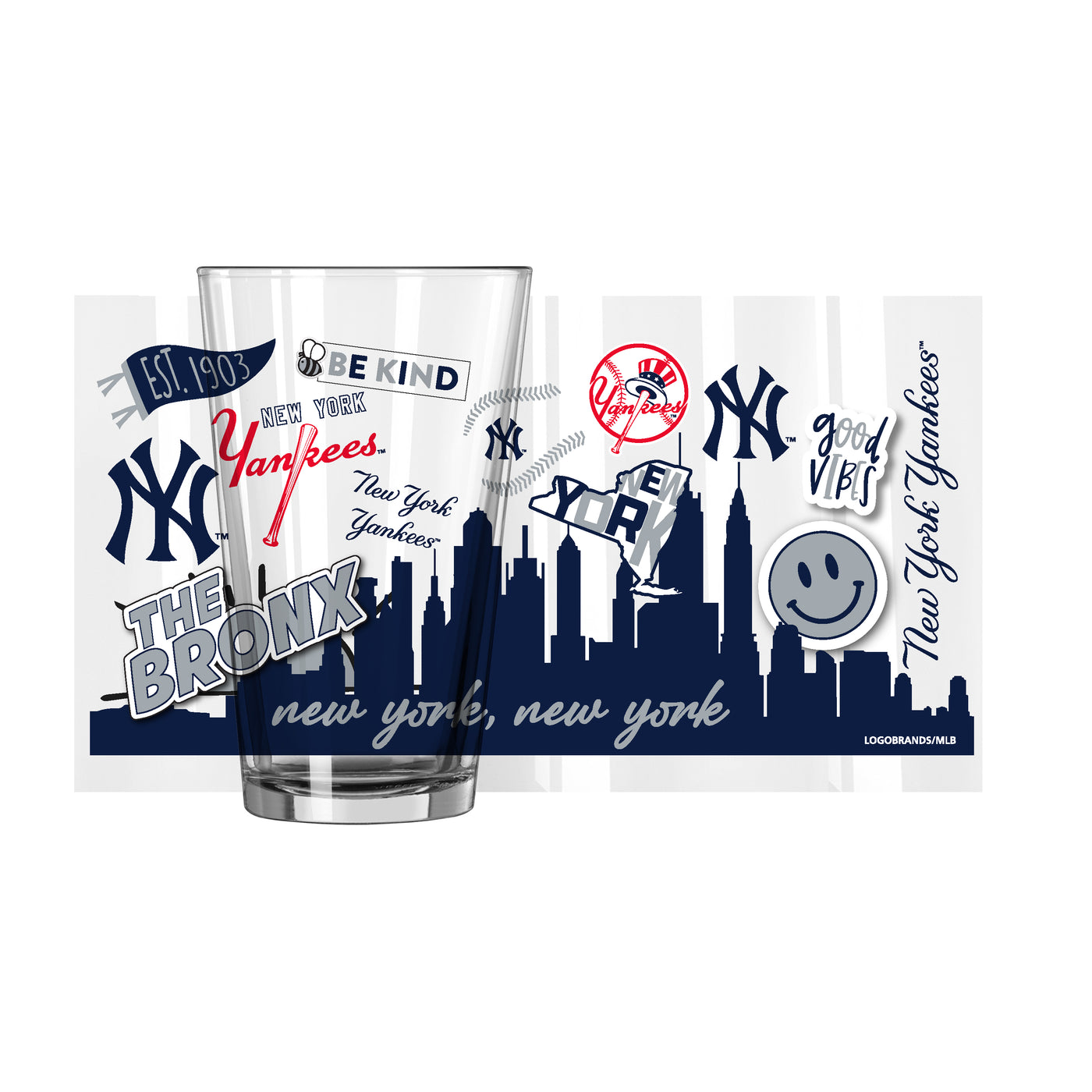 New York Yankees 16oz Native Pint Glass