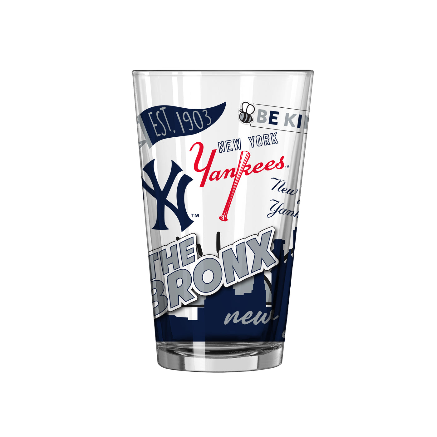 New York Yankees 16oz Native Pint Glass