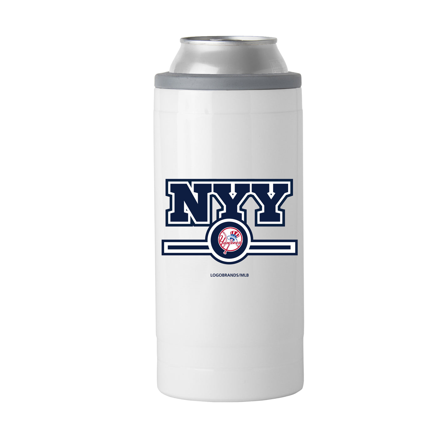 NY Yankees Letterman 12 oz Slim Can Coolie
