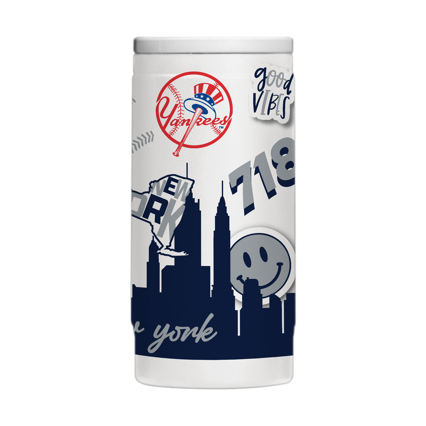 New York Yankees 12oz Native Powder Coat Slim Can Coolie