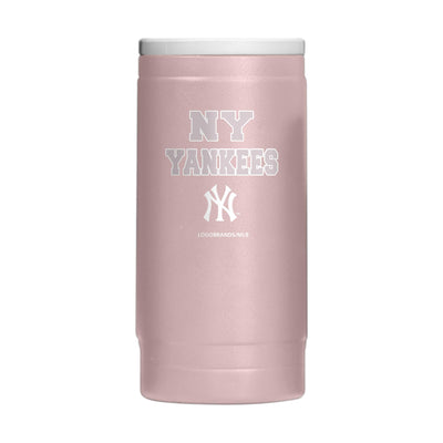 New York Yankees Stencil Powder Coat Slim Can Coolie