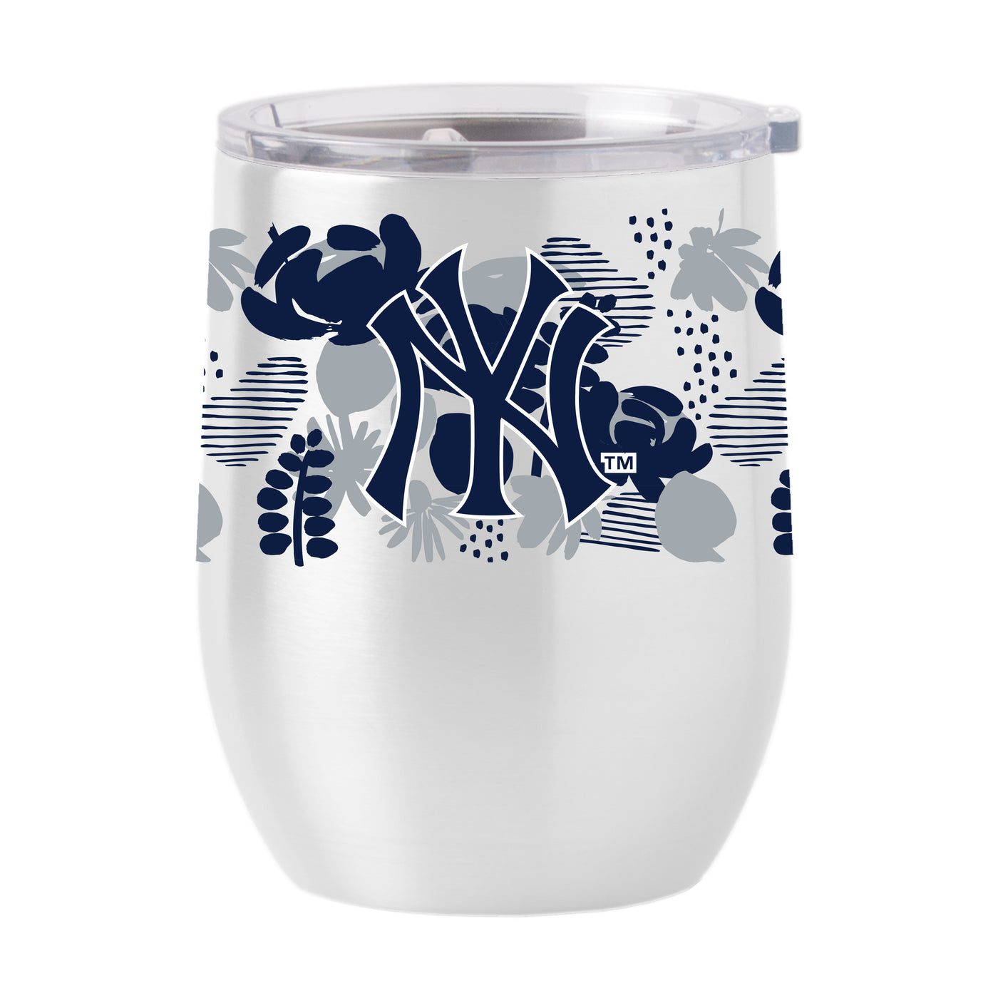 New York Yankees 16oz Floral Stainless Curved Beverage