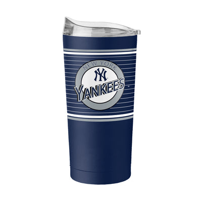 NY Yankees Horizontal Stripes 20oz Powder Coat Tumbler