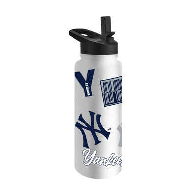 NY Yankees White 34oz Dream Weave Quencher Bottle