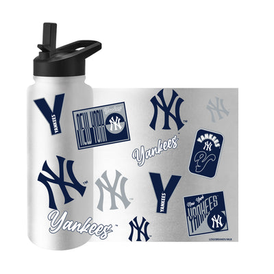 NY Yankees White 34oz Dream Weave Quencher Bottle
