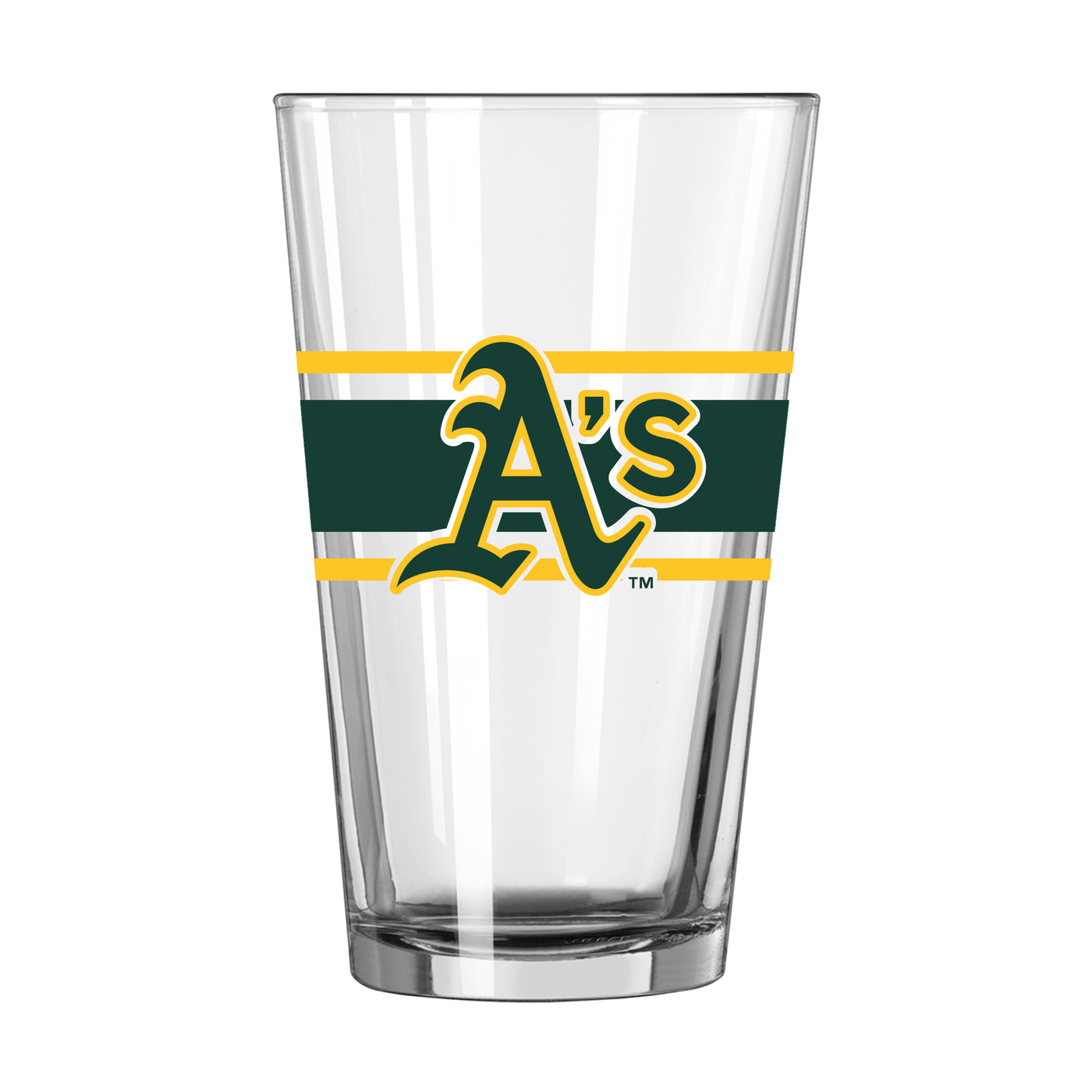 Athletic A's 16oz Stripe Pint Glass - Logo Brands