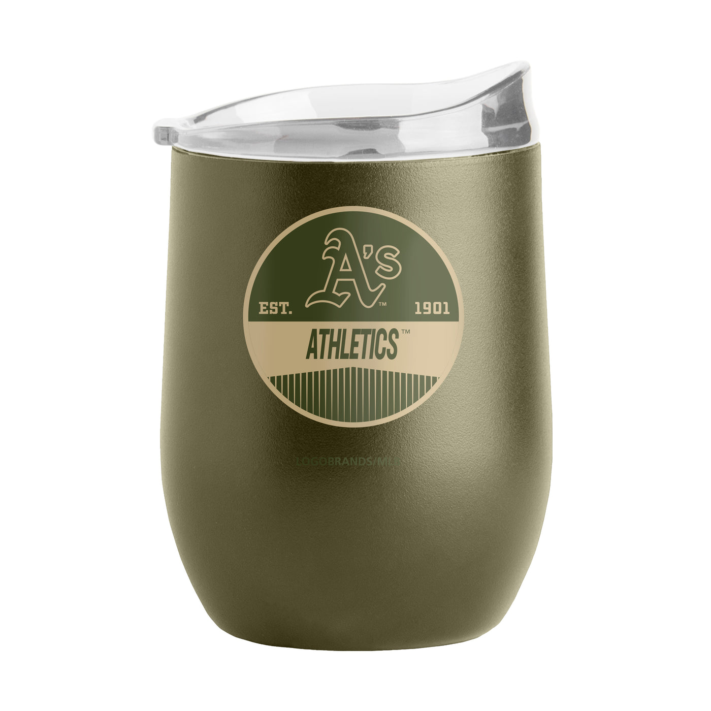 Athletics 16oz Badge Powder Coat Curved Beverage