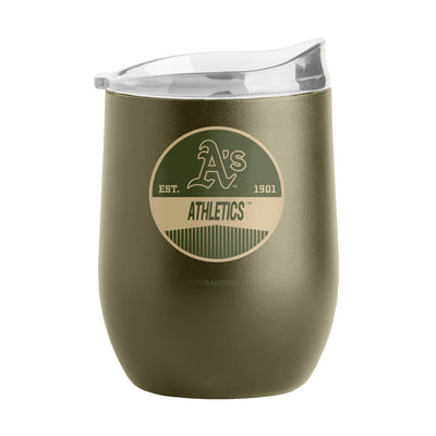 Athletics 16oz Badge Powder Coat Curved Beverage