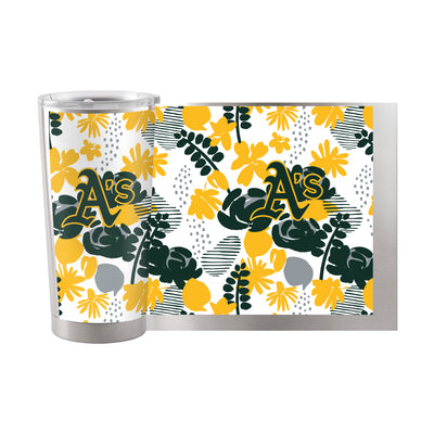 Oakland Athletics 20oz Floral Stainless Steel Tumbler