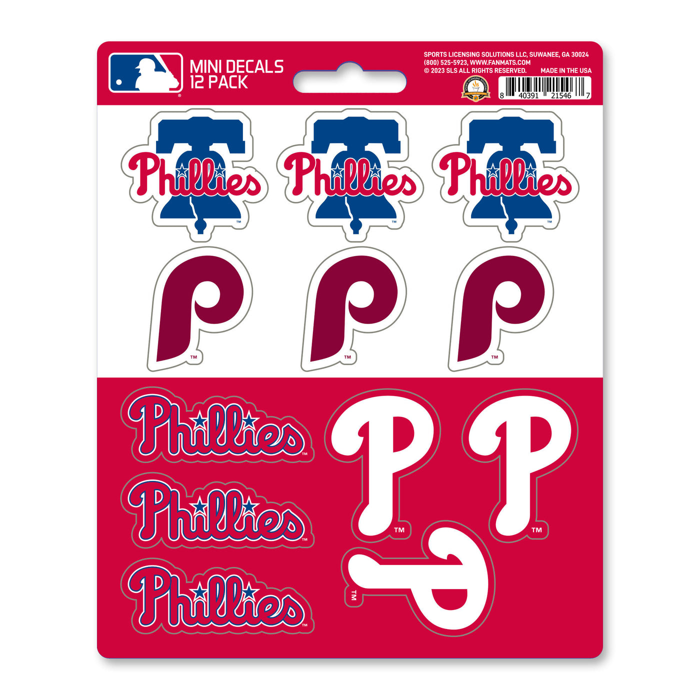 MLB - Philadelphia Phillies Mini Decal 12-pk