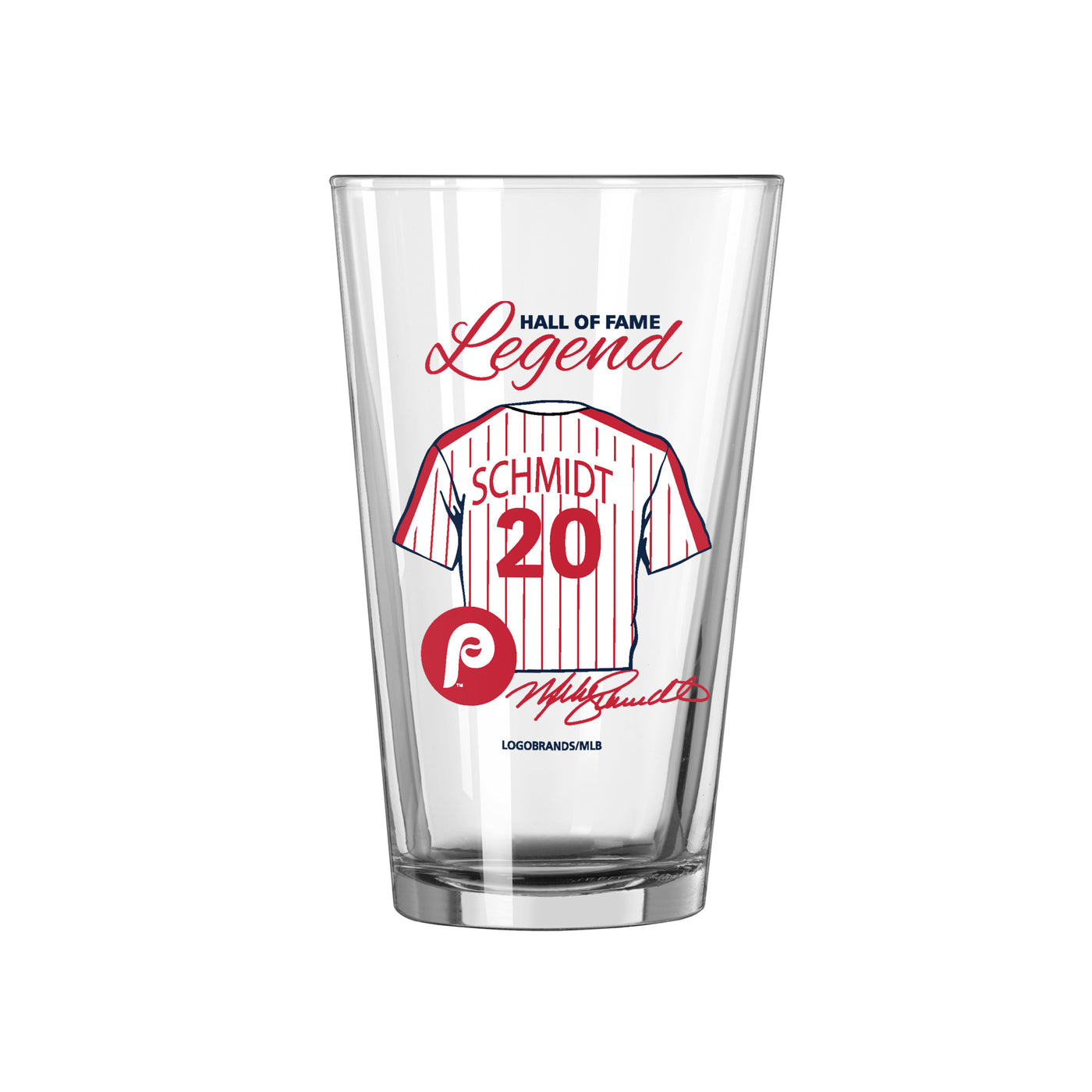 Philadelphia Phillies HOF Mike Schmidt 16oz Pint Glass