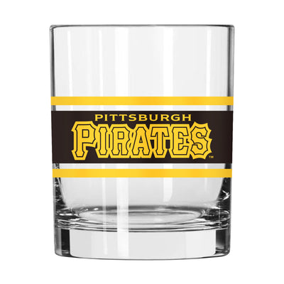Pittsburgh Pirates 14oz Stripe Rocks Glass
