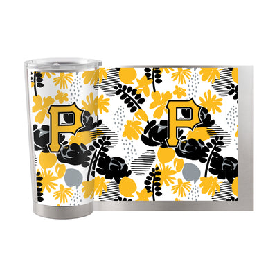 Pittsburgh Pirates 20oz Floral Stainless Steel Tumbler