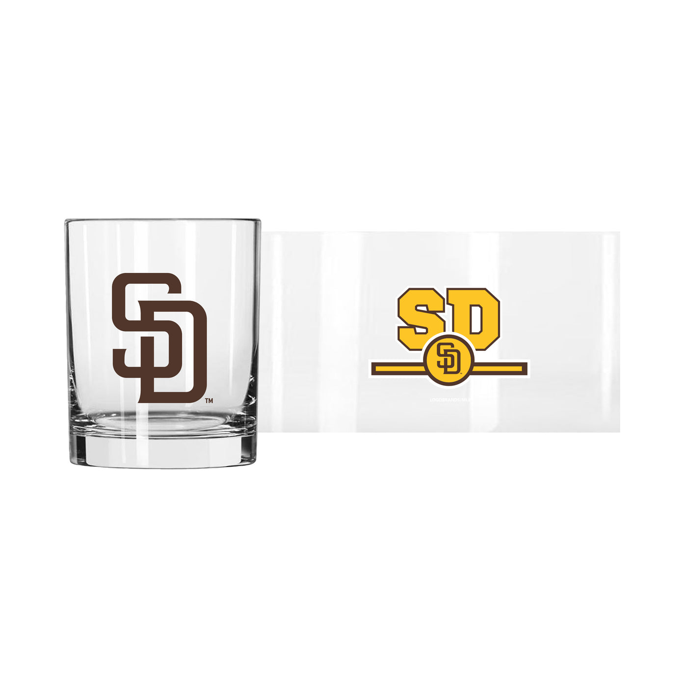 San Diego Padres 14oz Letterman Rocks Glass