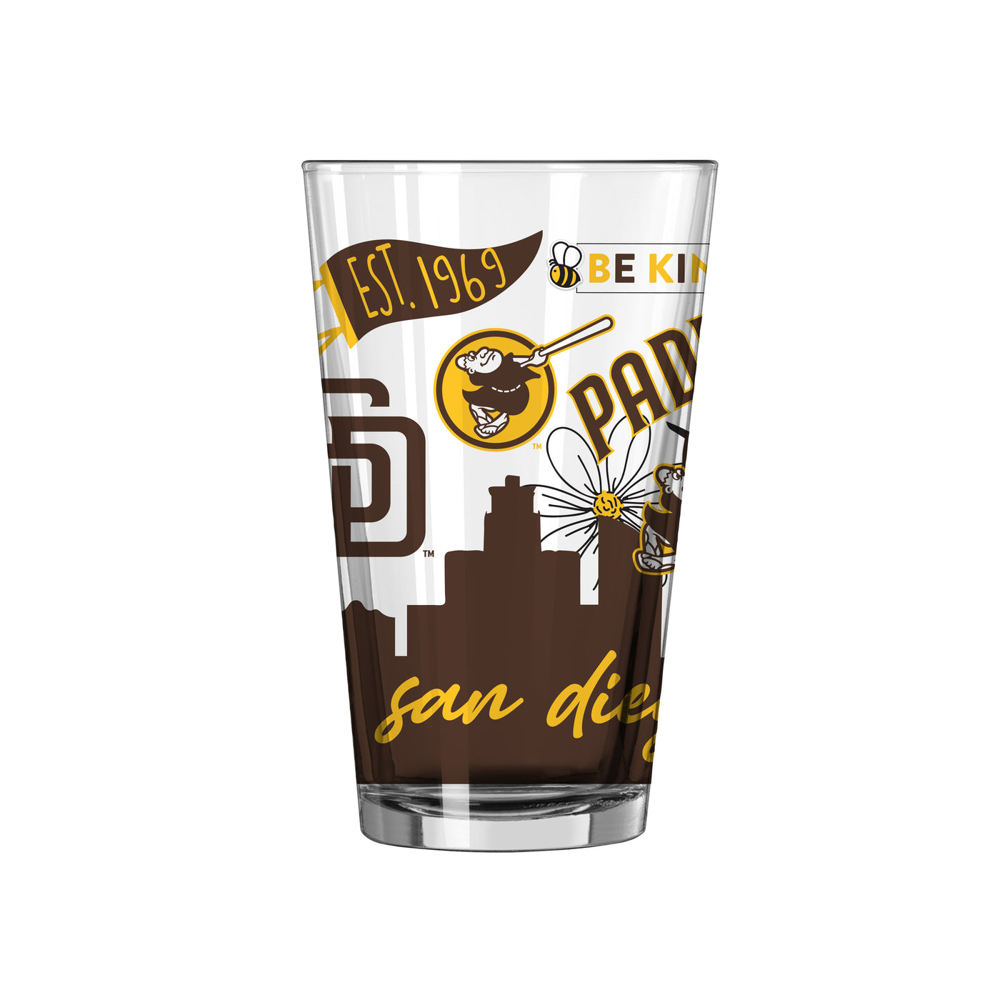 SD Padres 16oz Native Pint Glass