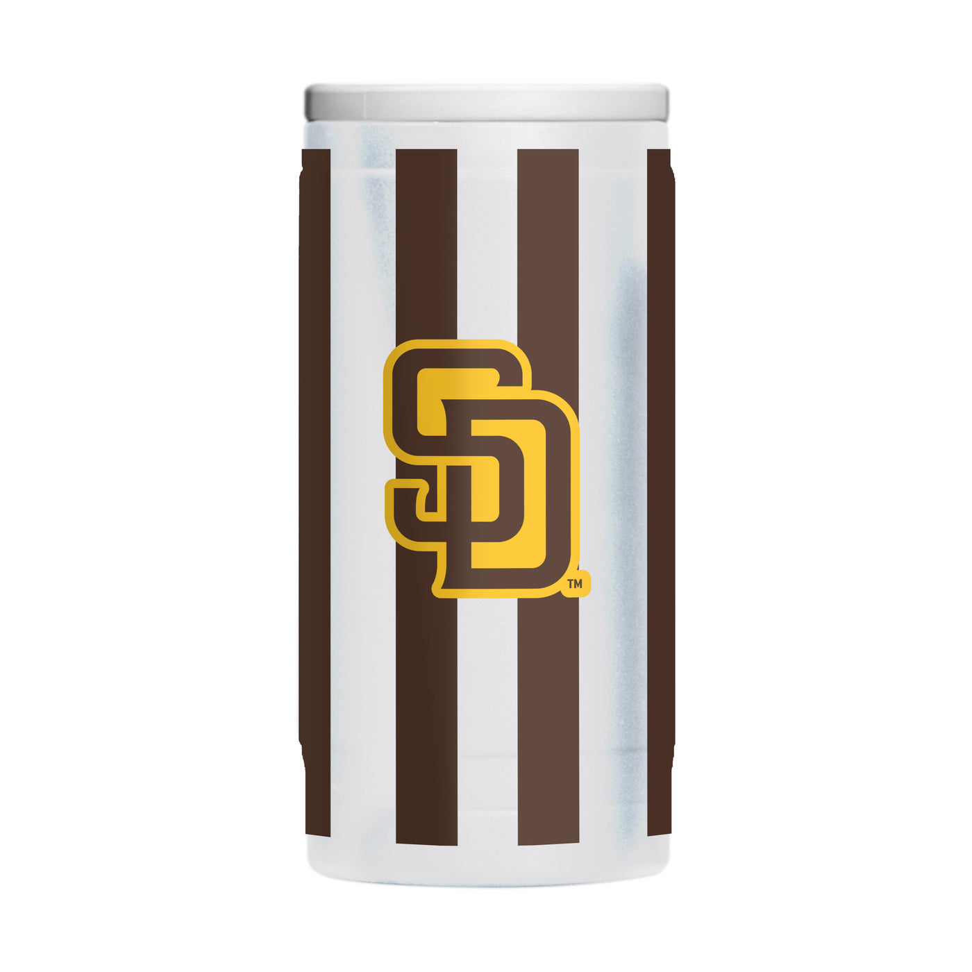 SD Padres 12oz Striped Powdercoat SlimCan Coolie