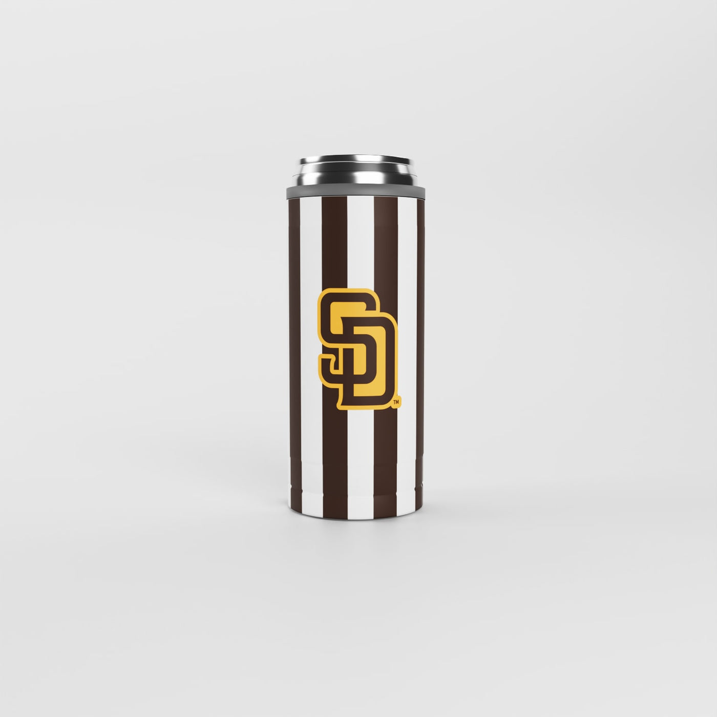SD Padres 12oz Striped Powdercoat SlimCan Coolie
