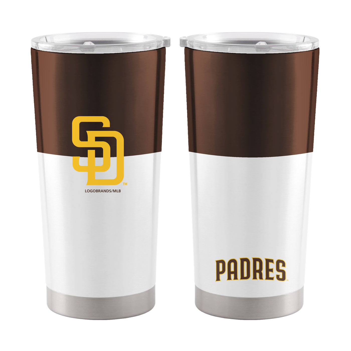 San Diego Padres 20oz Colorblock Stainless Steel Tumbler - Logo Brands